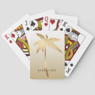 Gold Palm Tree Dream Ombre Playing Cards