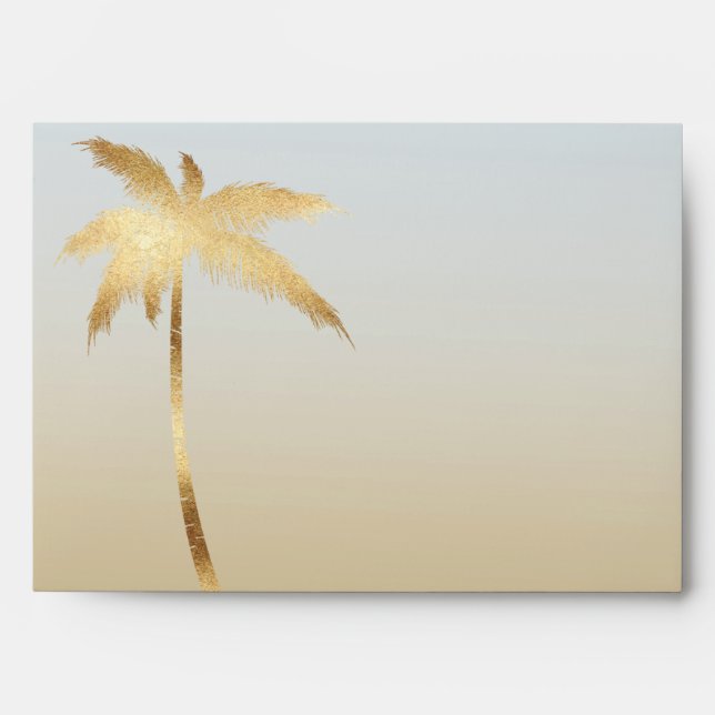 Gold Palm Tree Ombre Envelopes (Front)