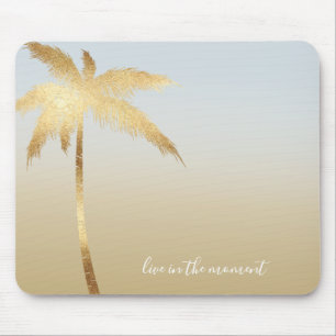 Gold Palm Tree Ombre Mouse Pad