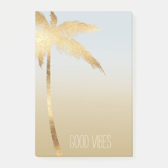Gold Palm Tree Ombre Post-it Notes (Front)