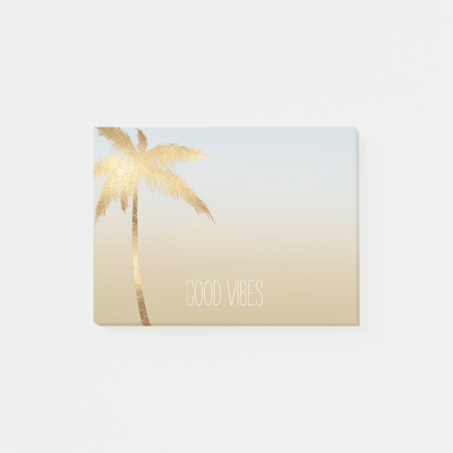 Gold Palm Tree Ombre Post-it Notes (Front)