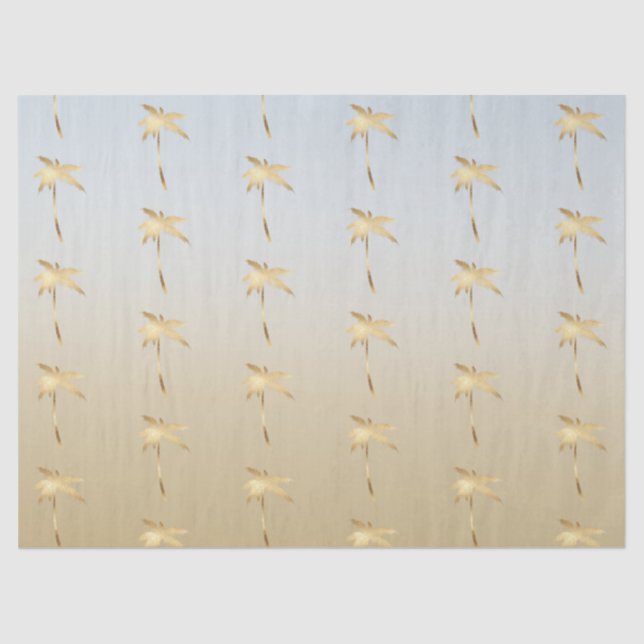 Gold Palm Tree Ombre Tissue Paper (Front)