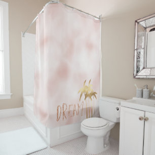 Gold Palm Trees Pink Ombre Glitter Dream     