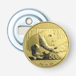 Gold Panda coin Bottle Opener