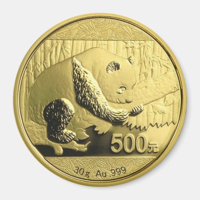 Gold Panda coin Magnet (Front)