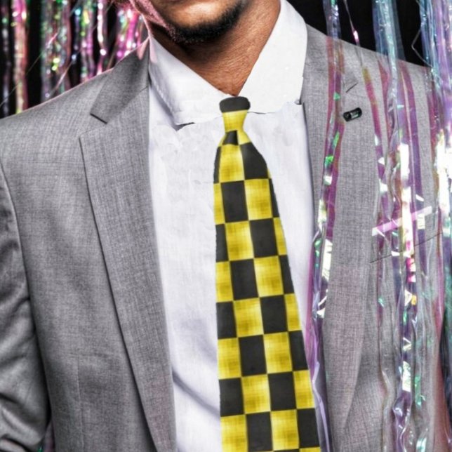 Gold-paneled Black-IV Tie (This tie, is for the man who definitely, likes to step out in style!)