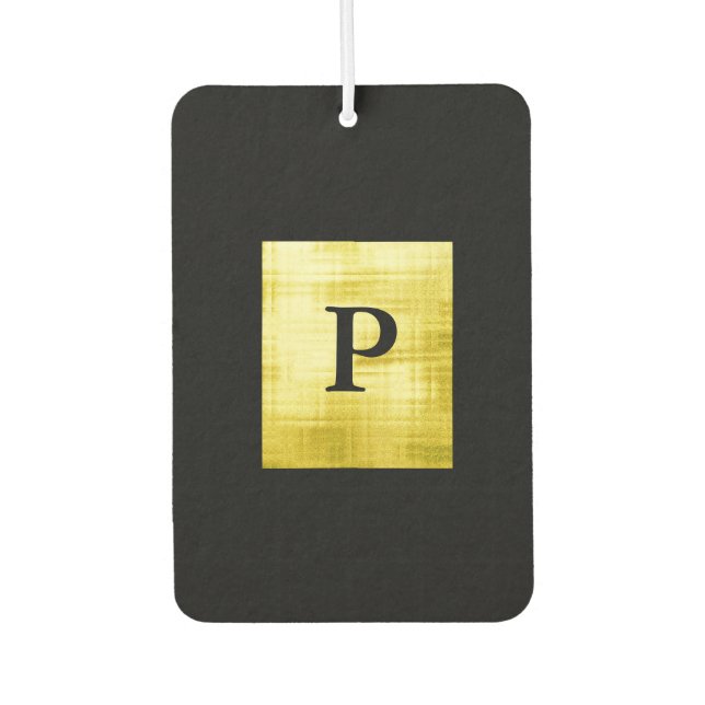 Gold Panelled Black-II Air Freshener (Front)
