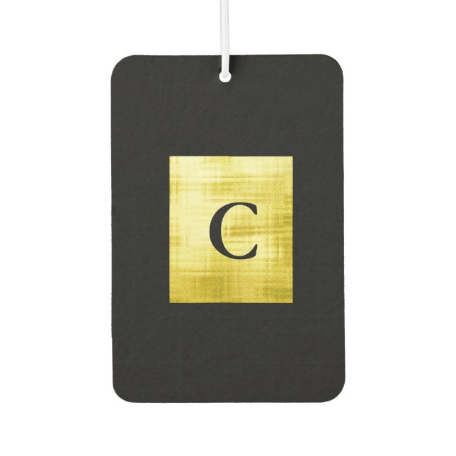 Gold Panelled Black-II Air Freshener (Front)