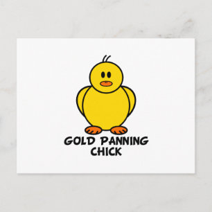Gold Panning Chick Postcard