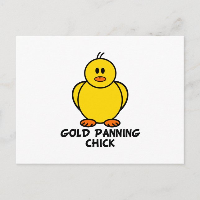 Gold Panning Chick Postcard (Front)