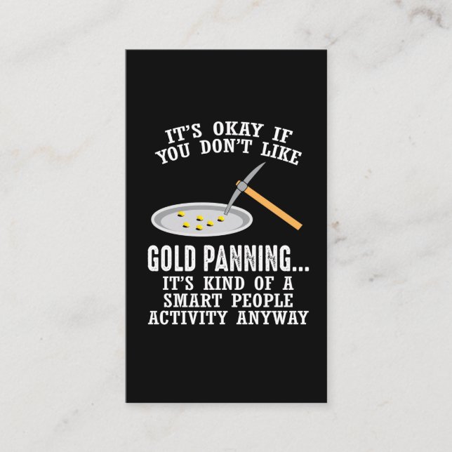 Gold Panning Gift - Mining Funny Miner Business Card (Front)