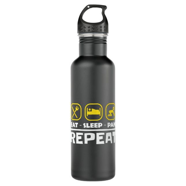 Gold panning prospecting East Sleep Pan Repeat 710 Ml Water Bottle (Front)