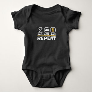 Gold panning prospecting East Sleep Pan Repeat Baby Bodysuit