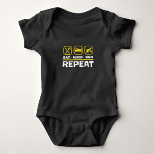 Gold panning prospecting East Sleep Pan Repeat Baby Bodysuit
