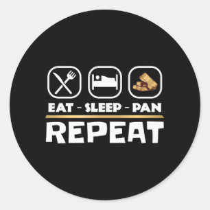 Gold panning prospecting East Sleep Pan Repeat Classic Round Sticker