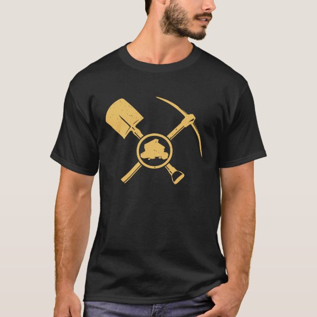 Gold Panning Shovel And Pickaxe T-Shirt (Front)