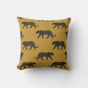 Gold Panther Block Print Pillow