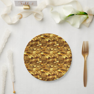gold paper plate