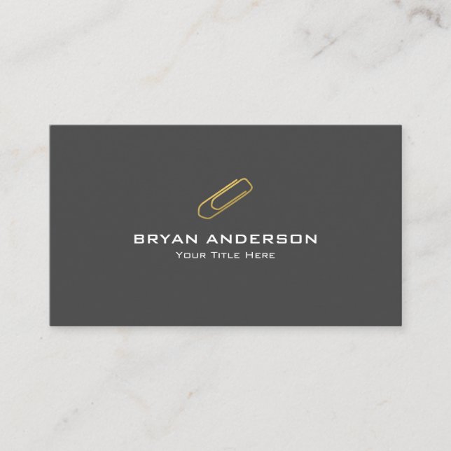 Gold Paperclip Business Card (Front)