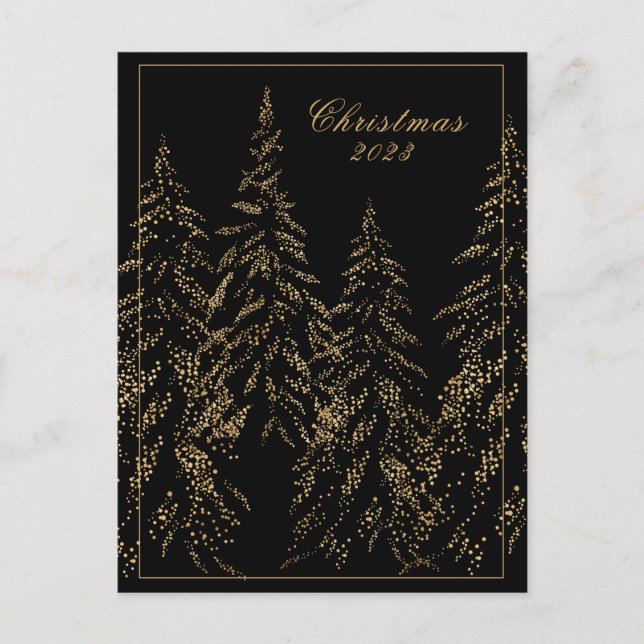 Gold Parties scintillant Holiday Elegante carte po (Devant)