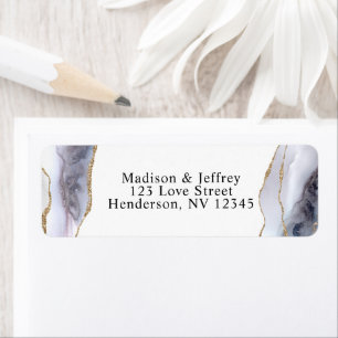 Gold Parties scintillant & Navy Blue Agate Adresse