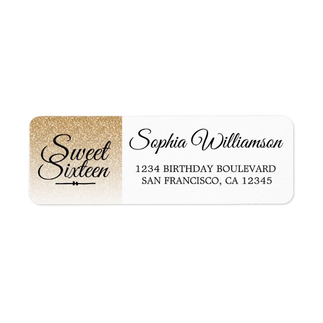Gold Parties scintillant Sweet 16 Anniversaire Adr (Devant)