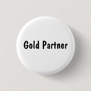 Gold Partner 1 Inch Round Button