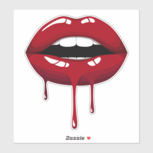 Gold Party Luxury Glam Red Drip Dripping Lips