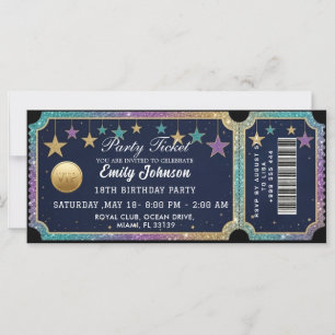 Gold Party Ticket Invitation