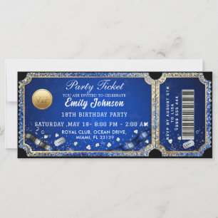 Gold Party Ticket Invitation