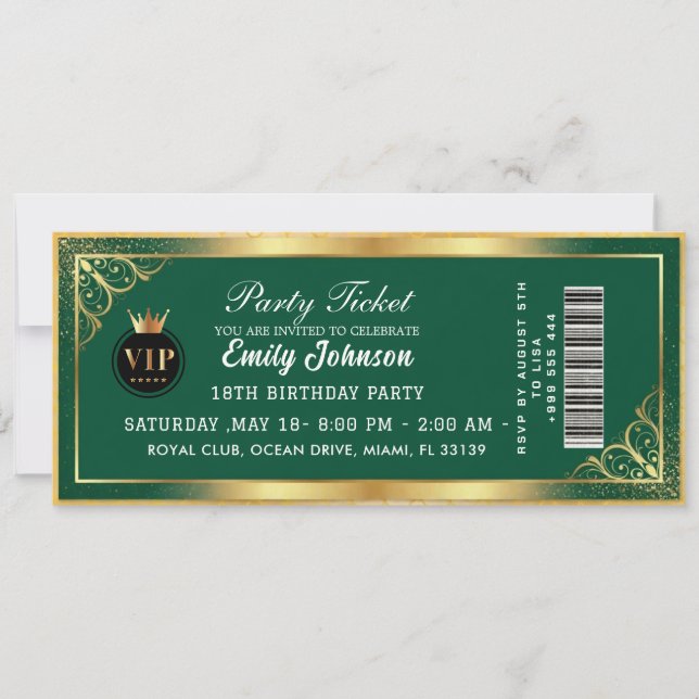Gold Party Ticket Invitation 2026 (Front)