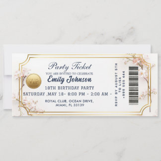 Gold Party Ticket Invitation 2026