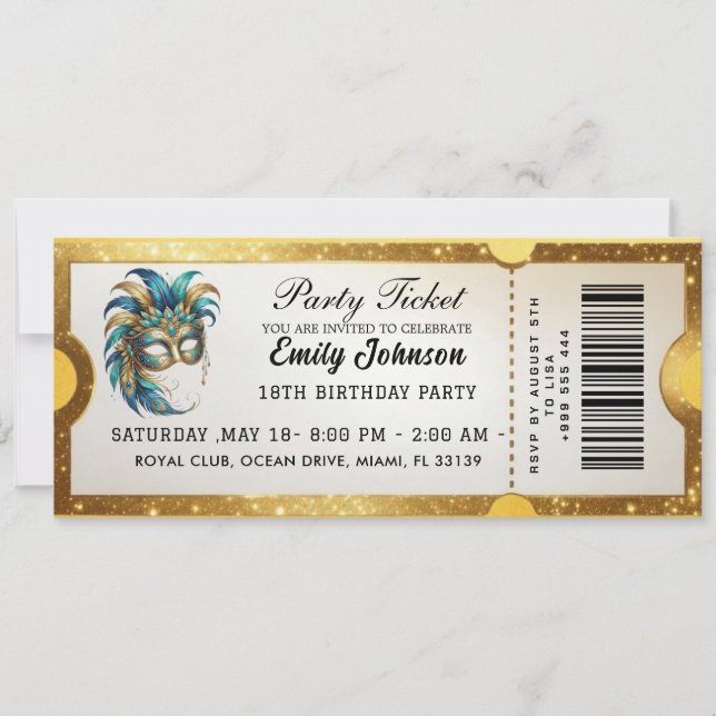 Gold Party Ticket Invitation 2026 (Front)