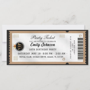 Gold Party Ticket Invitation 2026