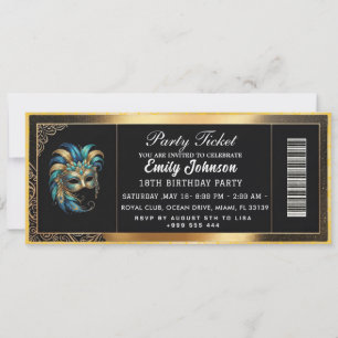 gold party ticket invitations 2026