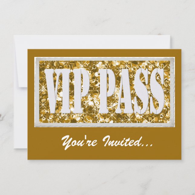 Gold  party VIP invitation (Front)