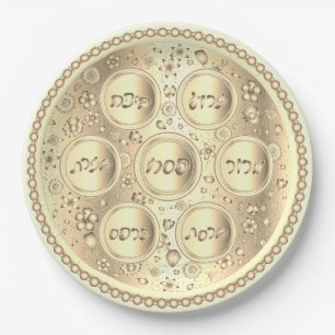 Gold Passover Seder Plate - Paper plates