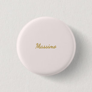Gold & Pastel Colour Calligraphy Elegant Plain Nam 1 Inch Round Button
