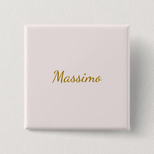 Gold & Pastel Colour Calligraphy Elegant Plain Nam 2 Inch Square Button