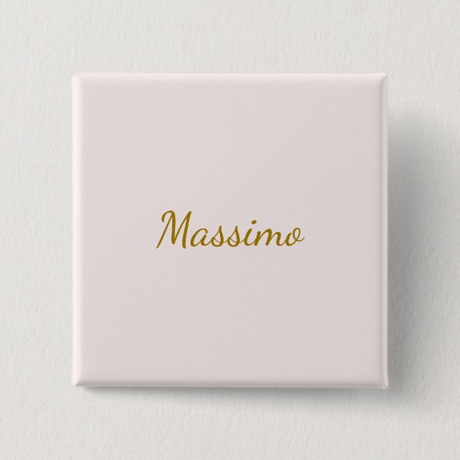 Gold & Pastel Colour Calligraphy Elegant Plain Nam 2 Inch Square Button (Front)