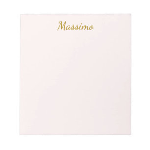 Gold & Pastel Colour Calligraphy Elegant Plain Nam Notepad