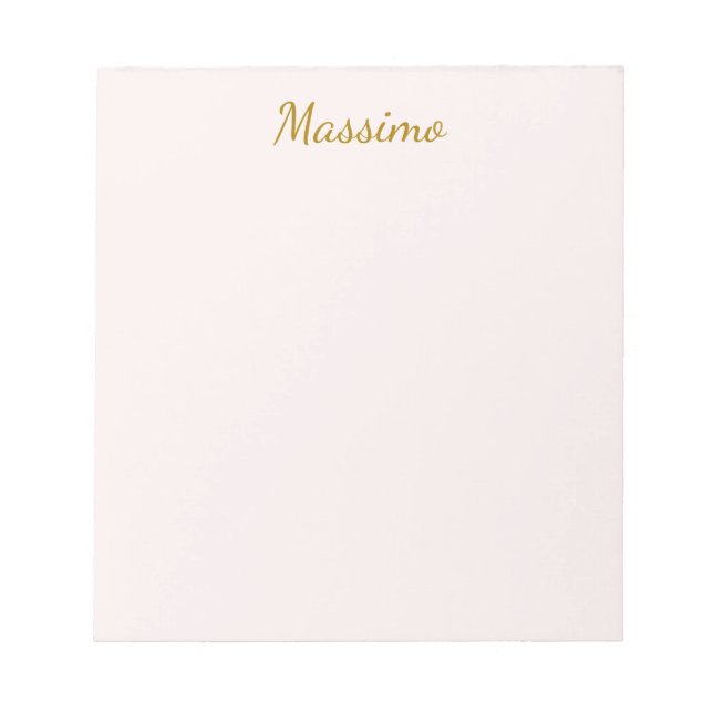 Gold & Pastel Colour Calligraphy Elegant Plain Nam Notepad (Front)