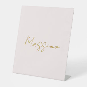 Gold & Pastel Colour Calligraphy Elegant Plain Nam Pedestal Sign