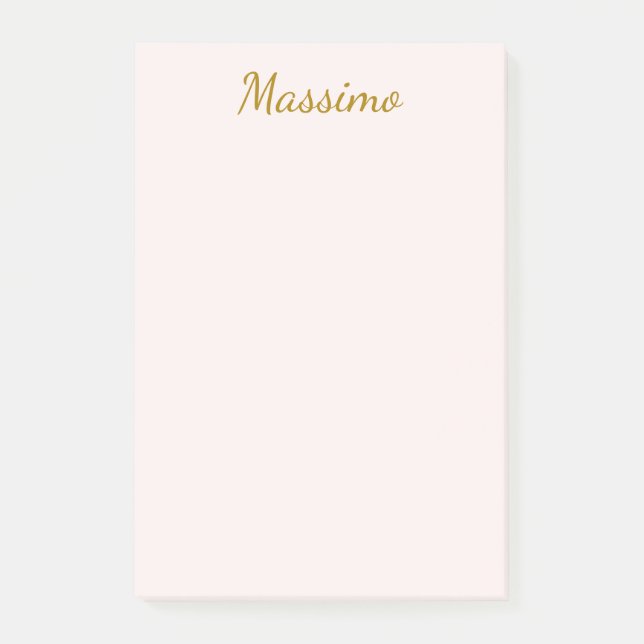 Gold & Pastel Colour Calligraphy Elegant Plain Nam Post-it Notes (Front)