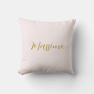 Gold & Pastel Colour Calligraphy Elegant Plain Nam Throw Pillow