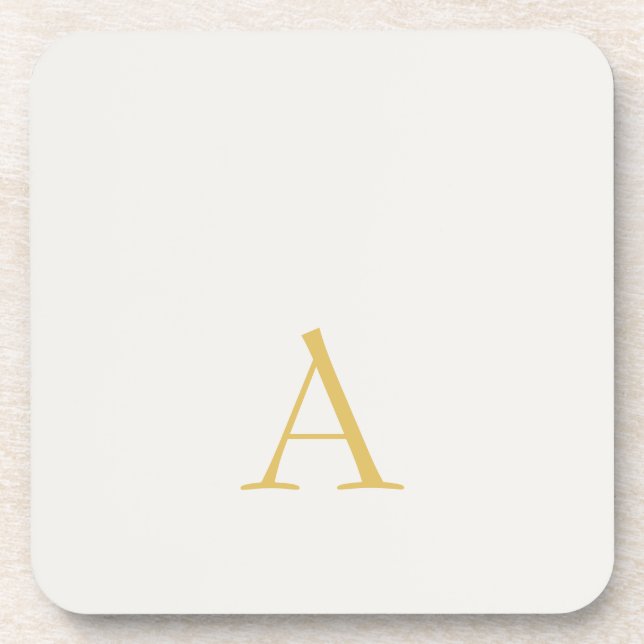 Gold & Pastel Colour Monogram Professional Initial Coaster (Front)