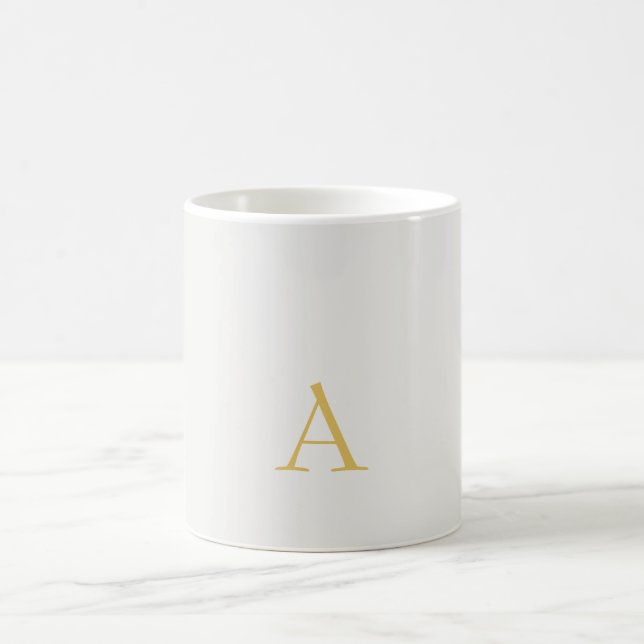 Gold & Pastel Colour Monogram Professional Initial Coffee Mug (Center)