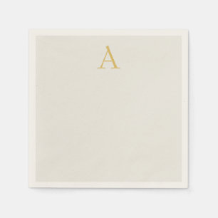 Gold & Pastel Colour Monogram Professional Initial Napkin