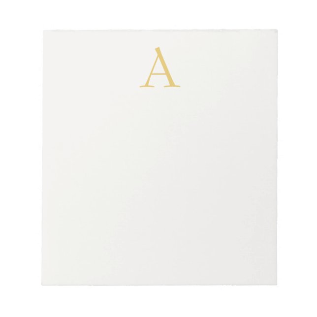 Gold & Pastel Colour Monogram Professional Initial Notepad (Front)