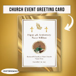 Gold Pastor Appreciation Church Anniversary Card<br><div class="desc">The Gold Pastor Appreciation Church Anniversary Card is a beautifully crafted greeting card designed specifically to convey gratitude and recognition during a church leader’s anniversary or appreciation day. This card features a rich gold colour that exudes a sense of warmth and high regard, making it an elegant choice for such...</div>